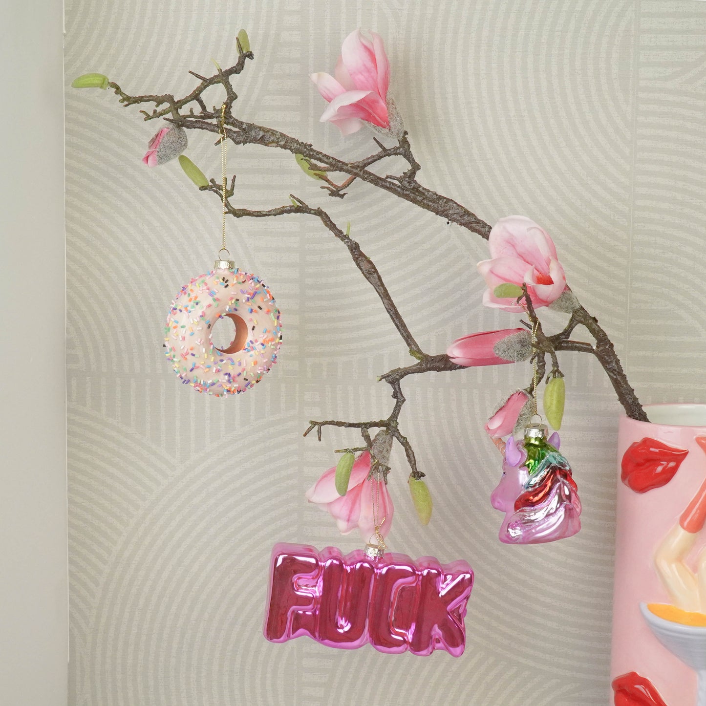 Xmas Hanger - Pink Unicorn  - 5x8x8,5cm