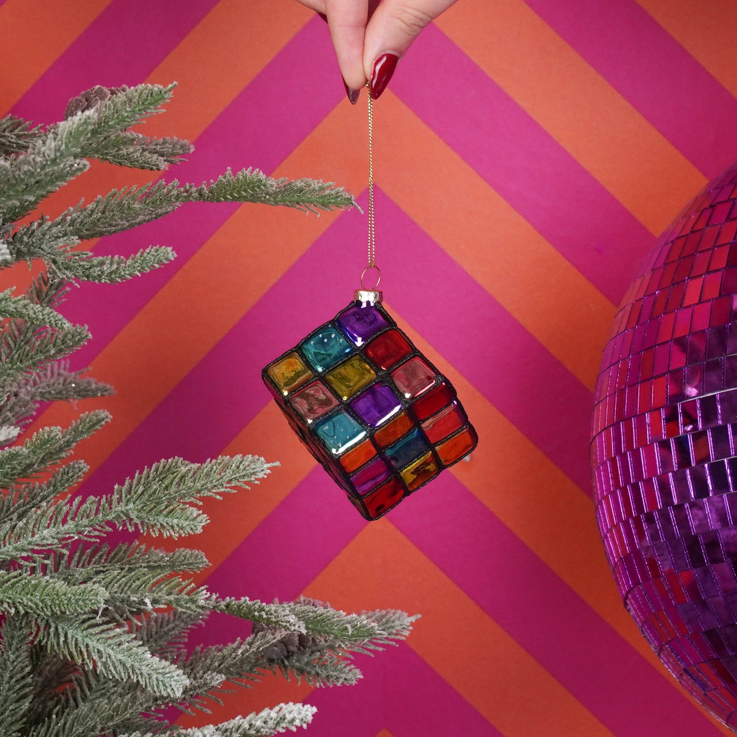 Xmas Hanger -Rubix Cube - Multi Color - 5,5x5,5x5,5cm