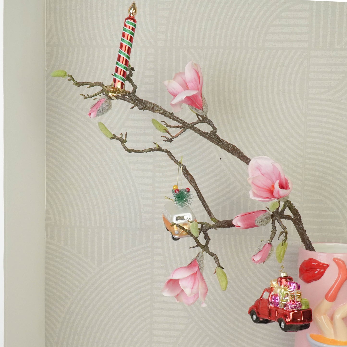 Xmas Hanger - Mini Van Xmas tree - Yellow - 10x4,5x6,5cm