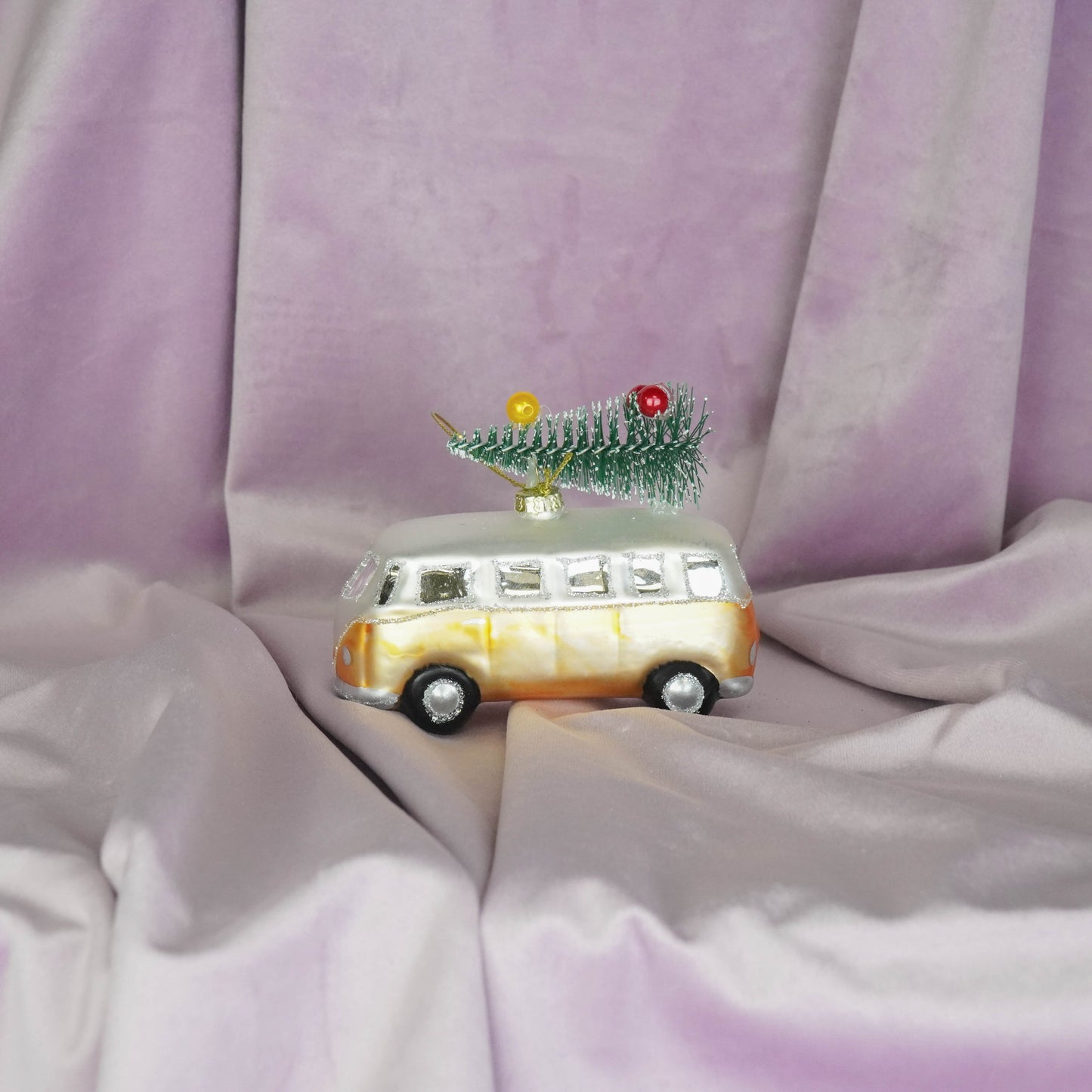 Xmas Hanger - Mini Van Xmas tree - Yellow - 10x4,5x6,5cm