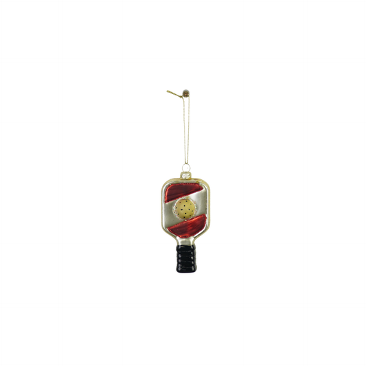 Xmas Hanger - Padel- Yellow/ Red - Glass - 5x3x10,5cm