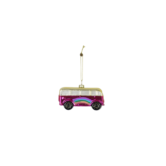 Ornament - Xmas Hanger -Hippy Bus -Pink - 9,5x4x5,5cm