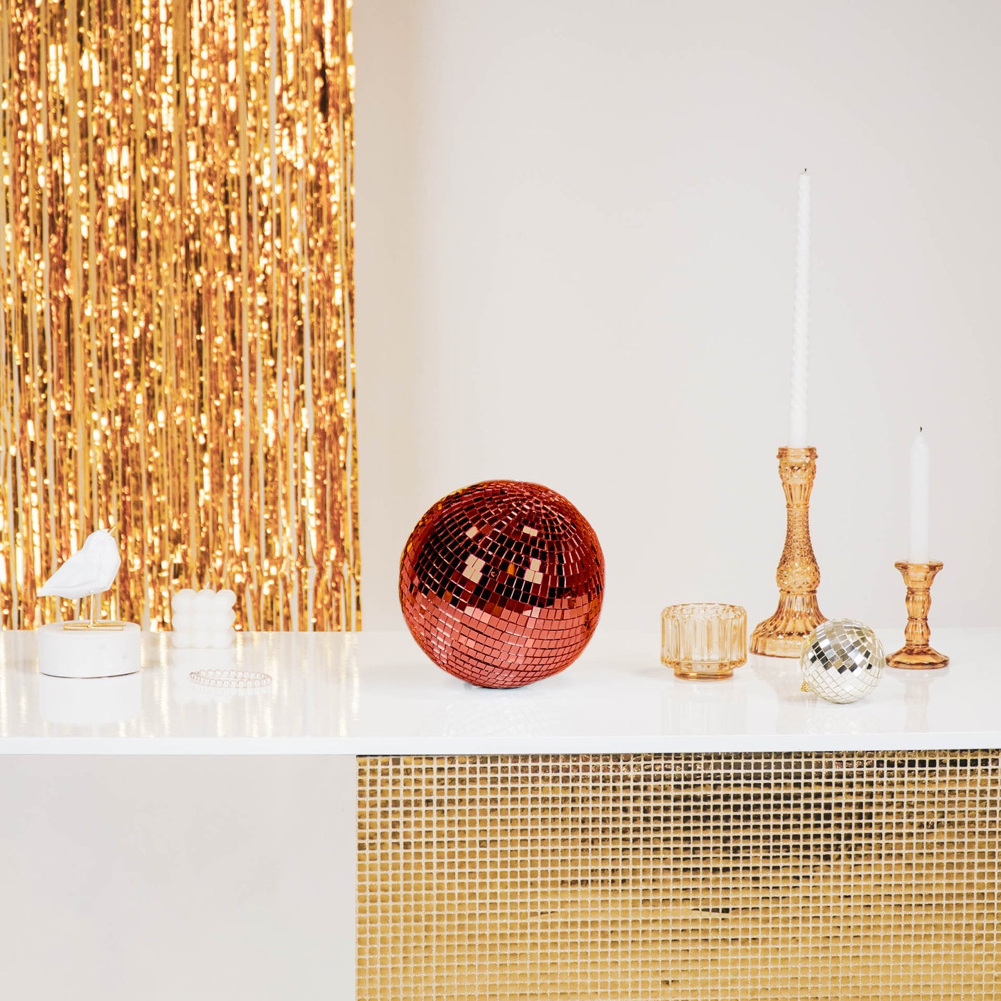 Christmas Decoration -  Christmas Hanger - Discoball - Foam - Red - 20x20x20cm