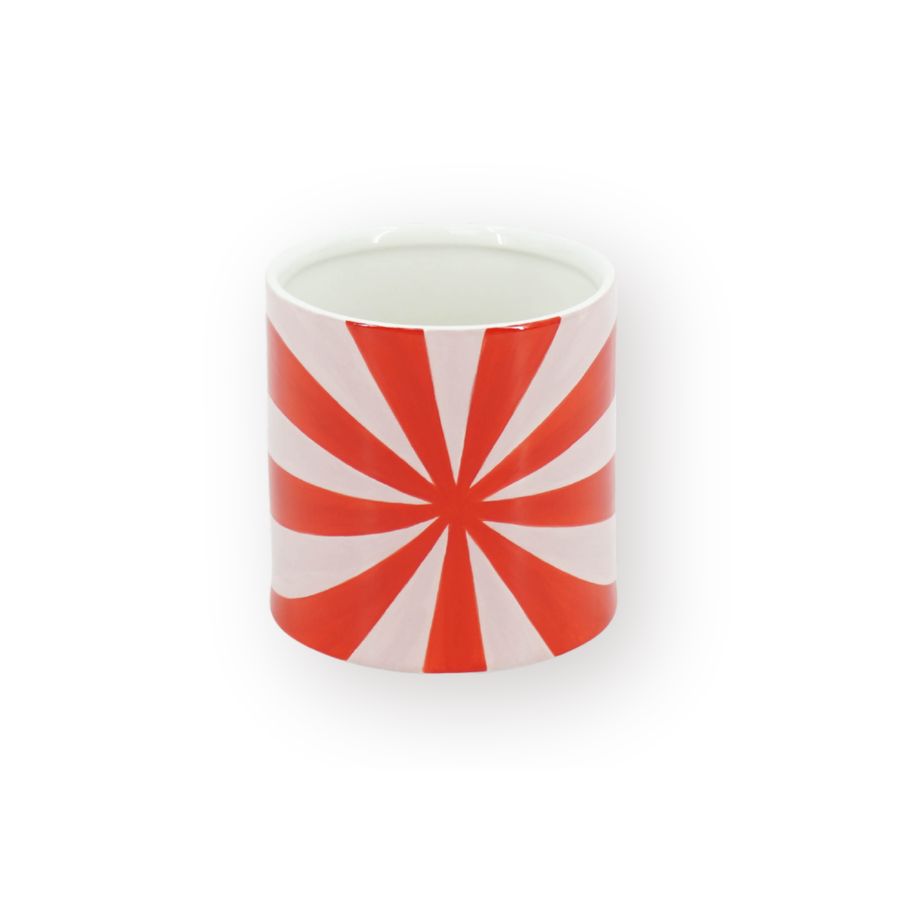 Pot - Flowerpot - Swirl - Red/Pink - 12.5x12.5x13cm