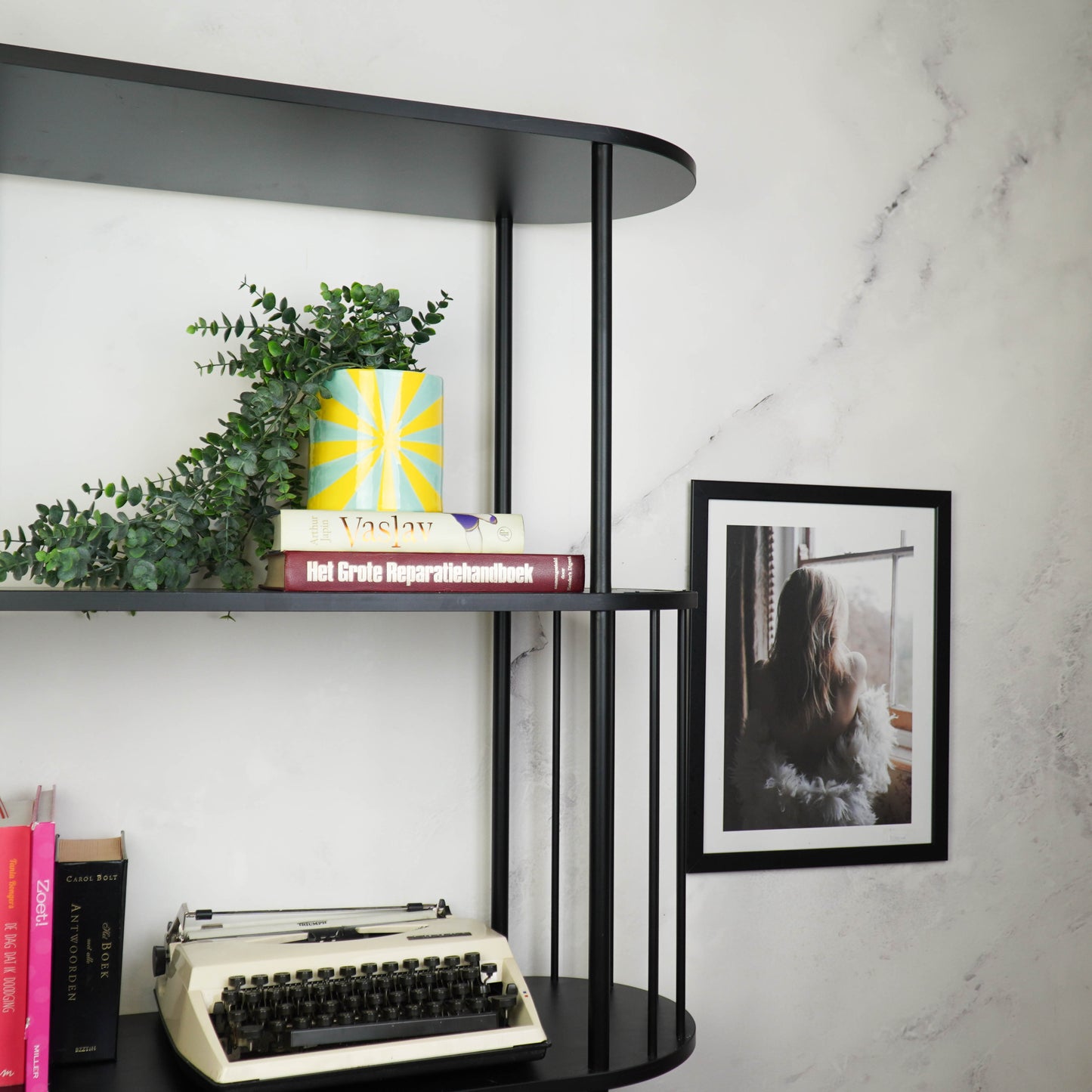 Pot - Flowerpot - Swirl - Yellow/Green - 12.5x12.5x13cm