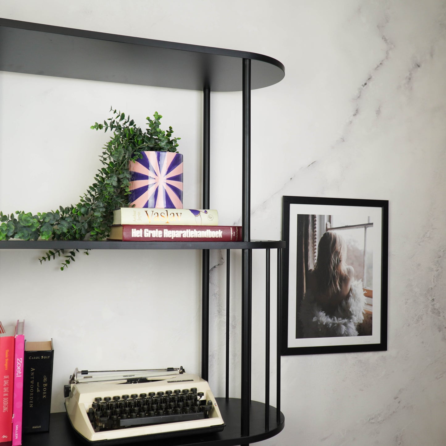 Pot - Flowerpot - Swirl - Blue/Pink - 12.5x12.5x13cm