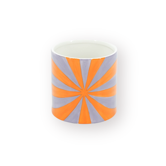 Pot - Flowerpot - Swirl - Lilac/Orange - 12.5x12.5x13cm