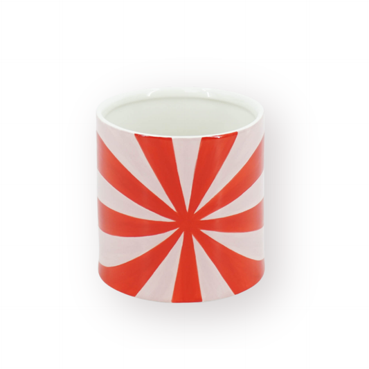 Pot - Flowerpot - Swirl - Red/Pink - 15.5x15.5x16cm