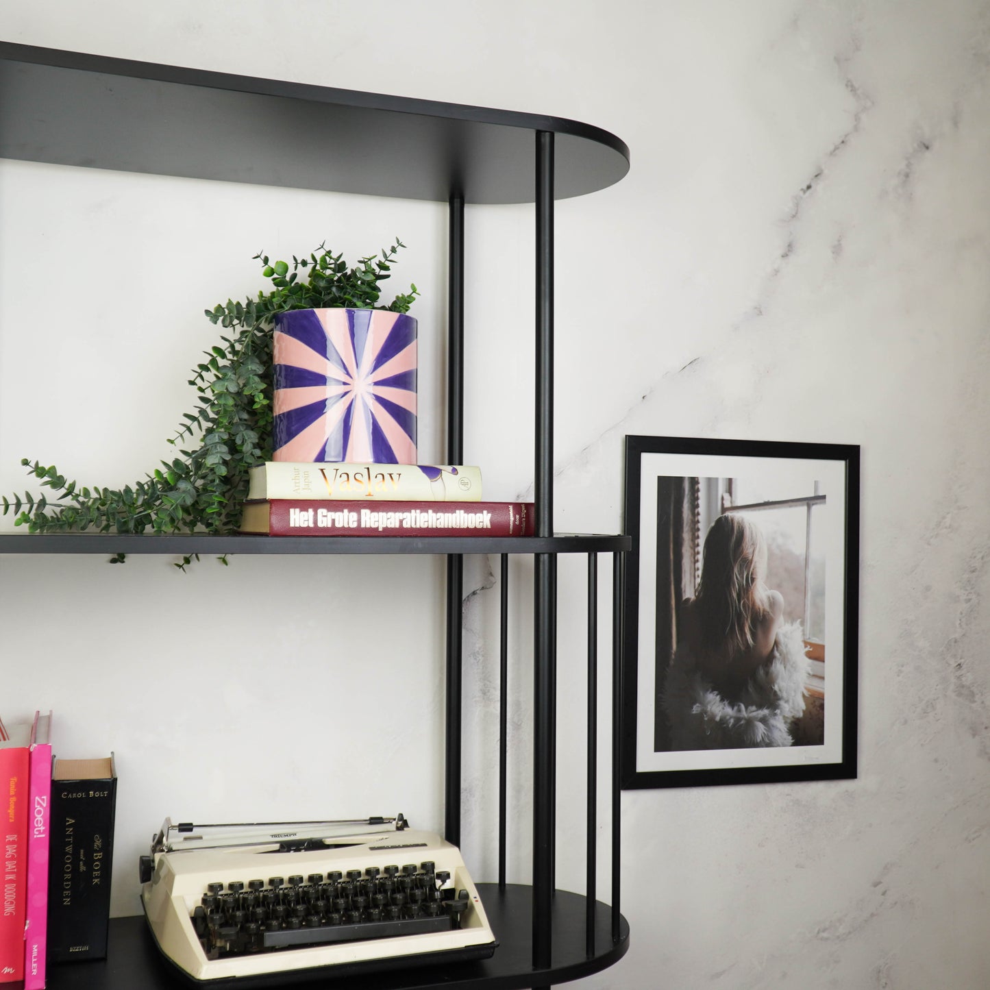 Pot - Flowerpot - Swirl - Blue/Pink - 15.5x15.5x16cm