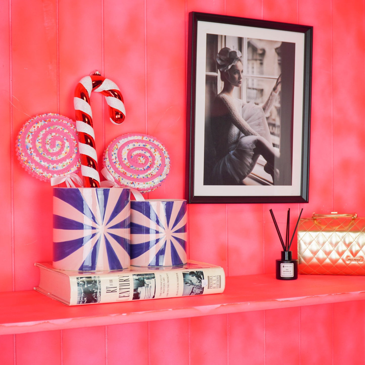 Pot - Flowerpot - Swirl - Blue/Pink - 15.5x15.5x16cm