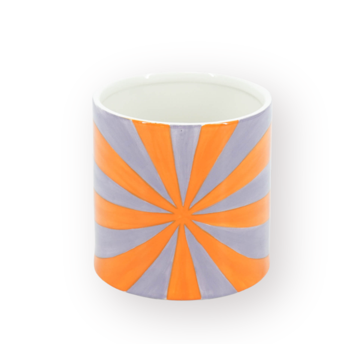Pot - Flowerpot - Swirl - Lilac/Orange - 15.5x15.5x16cm