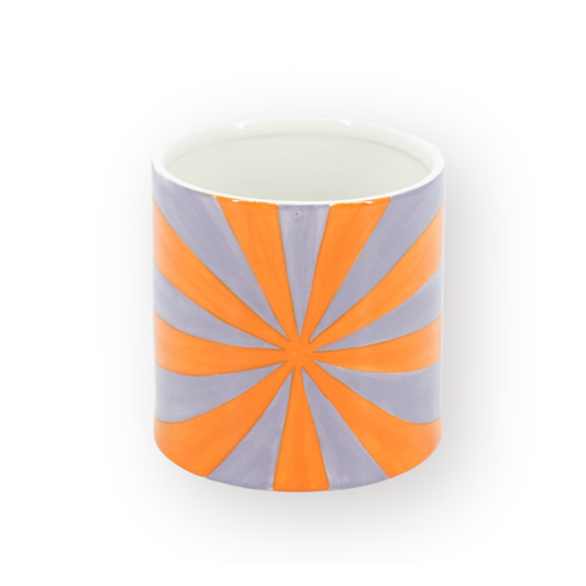 Pot - Flowerpot - Swirl - Lilac/Orange - 15.5x15.5x16cm