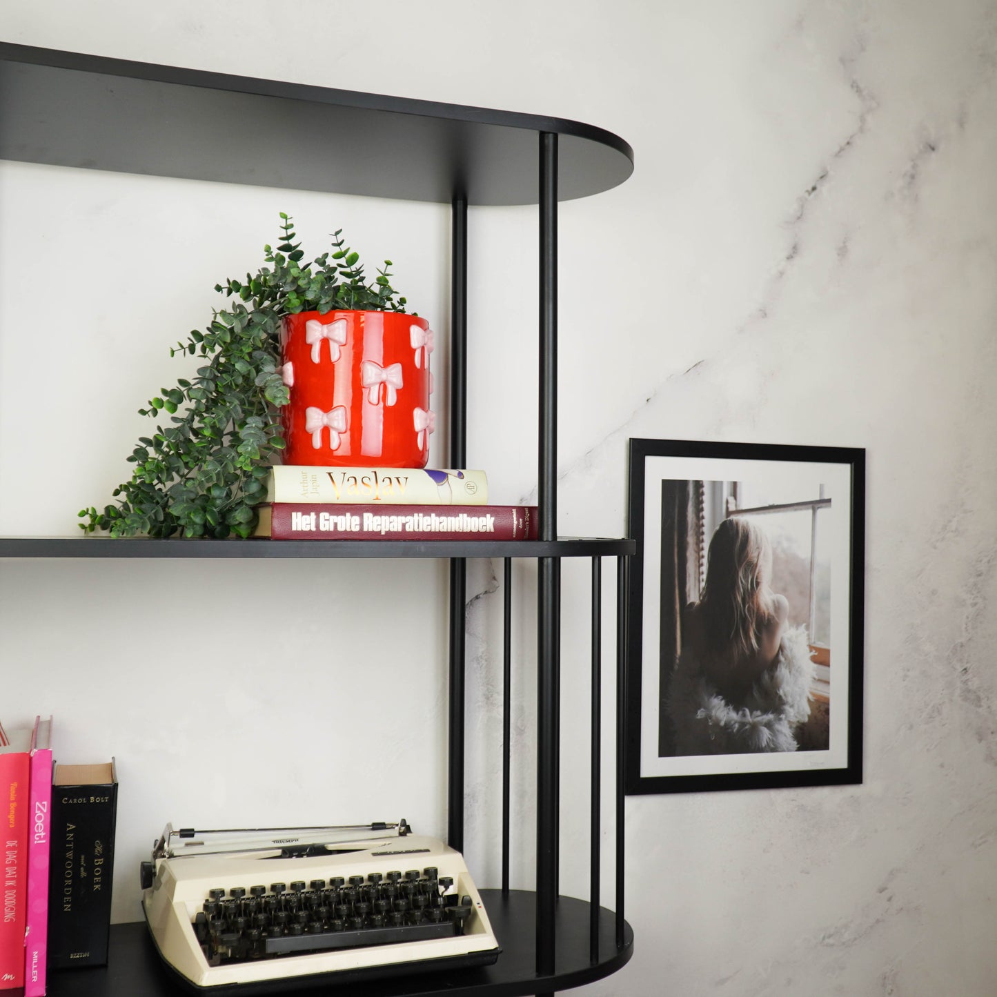 Pot - Flowerpot - Bow - Pink/Red - 12.5x12.5x13cm