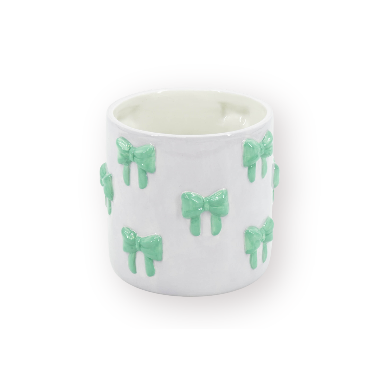 Pot - Flowerpot - Bow - Lilac/Mint - 12.5x12.5x13cm