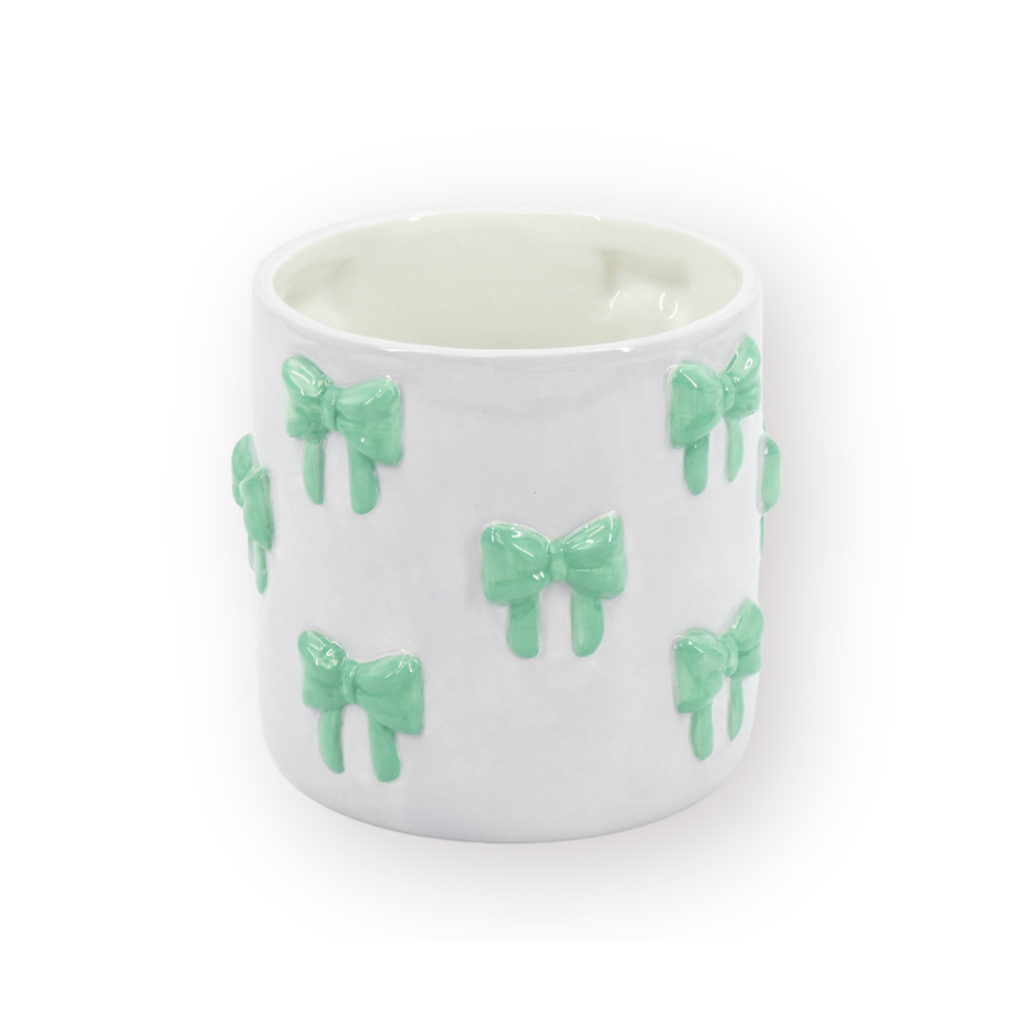 Pot - Flowerpot - Bow - Lilac/Mint - 15.5x15.5x16cm