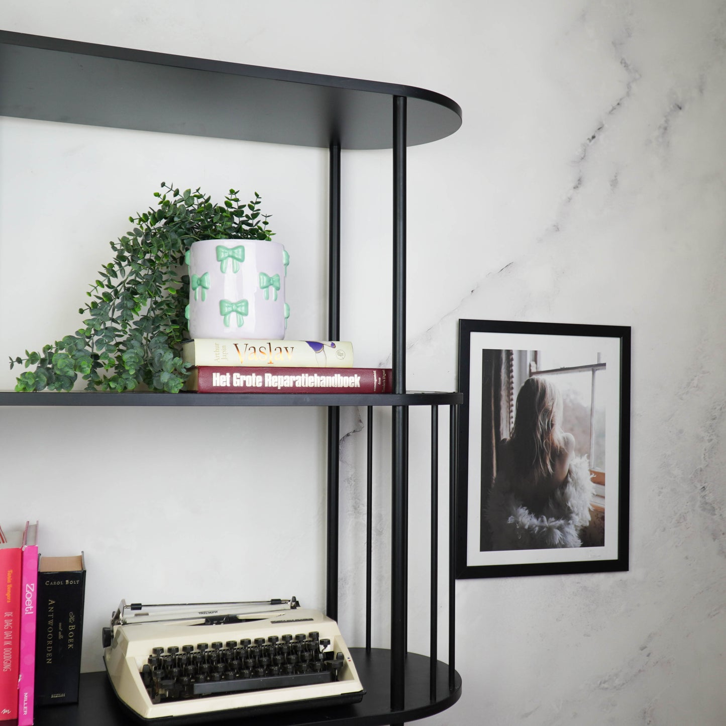 Pot - Flowerpot - Bow - Lilac/Mint - 15.5x15.5x16cm