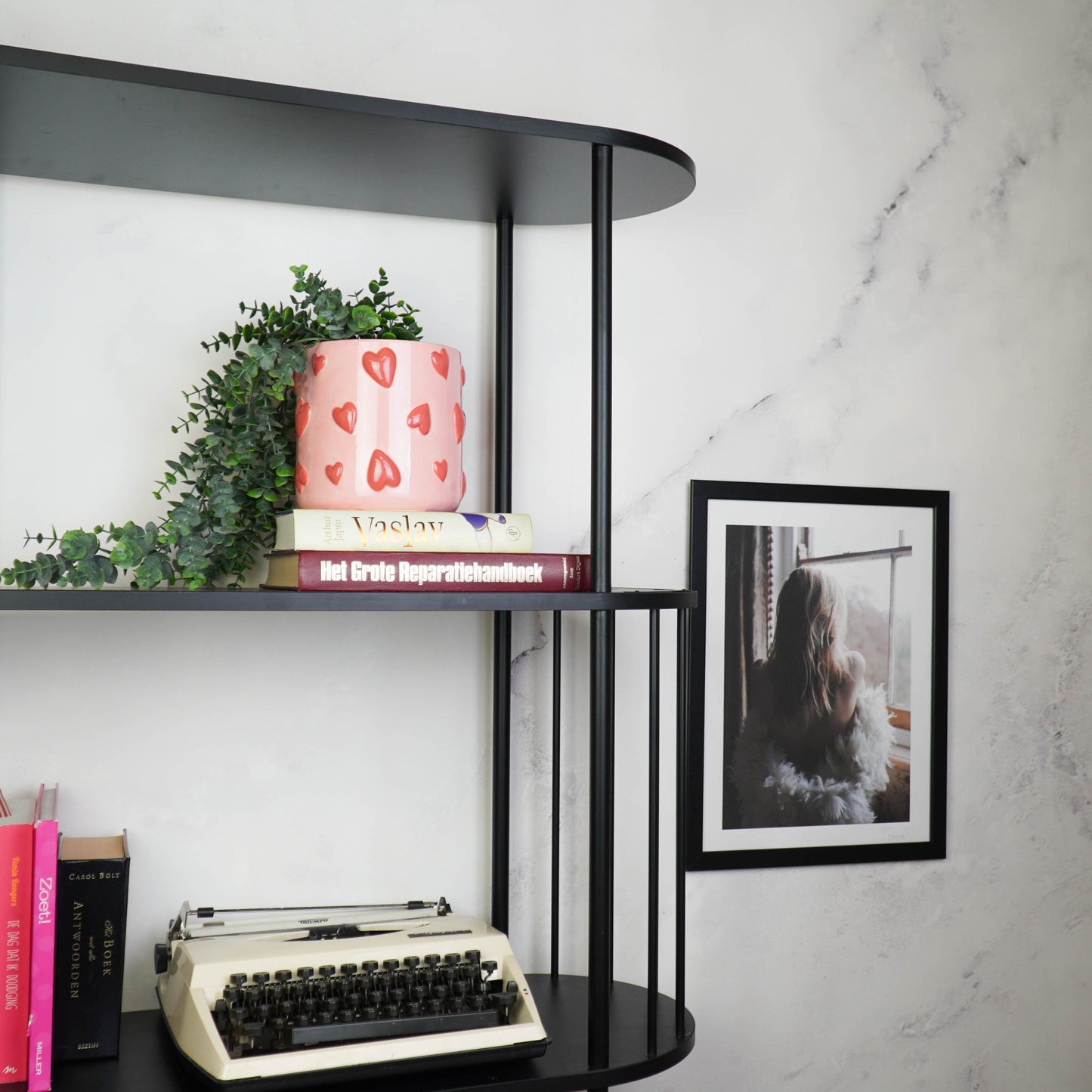 Pot - Flowerpot - Hearts - Pink/Red - 15.5x15.5x16cm