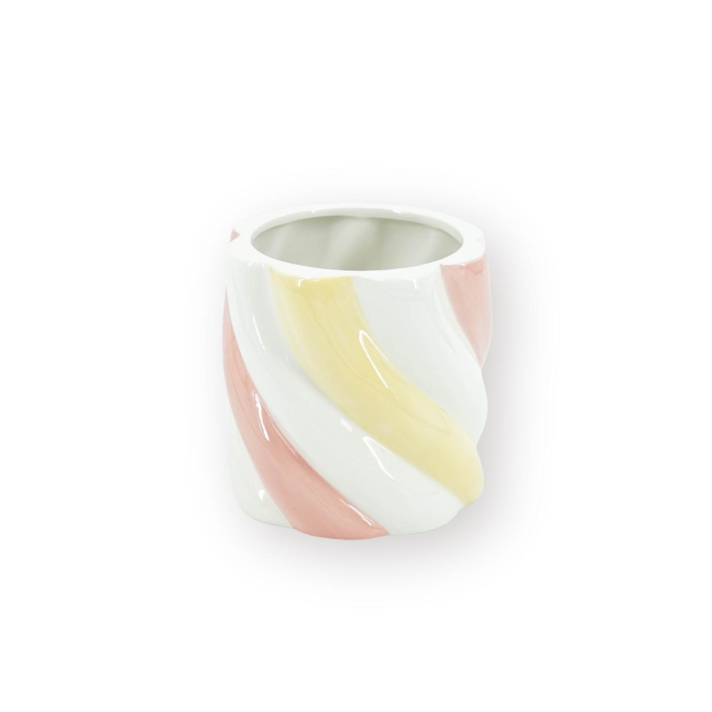 Pot - Flowerpot - Marshmellow - Pink/Yellow - 12.5x12.5x13cm