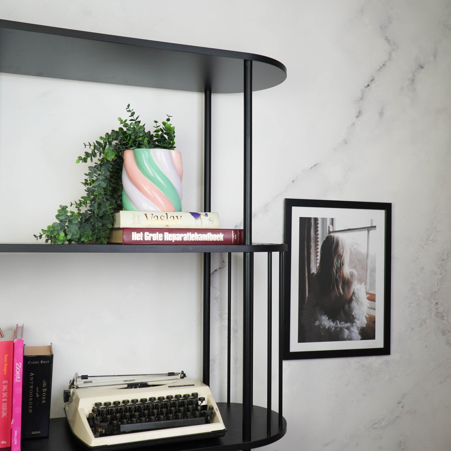 Pot - Flowerpot - Marshmellow- Pink/Green - 12.5x12.5x13cm