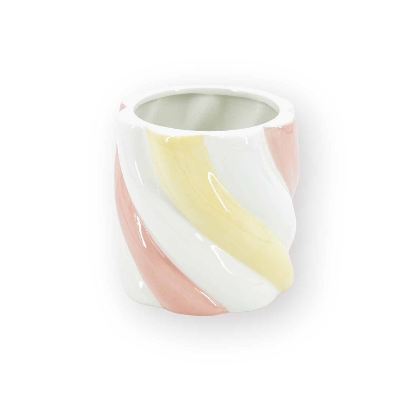 Pot - Flowerpot - Marshmellow - Pink/Yellow - 15.5x15.5x16cm