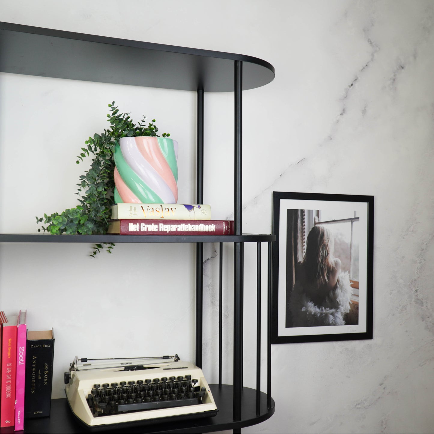 Pot - Flowerpot - Marshmellow- Pink/Green -15.5x15.5x16cm