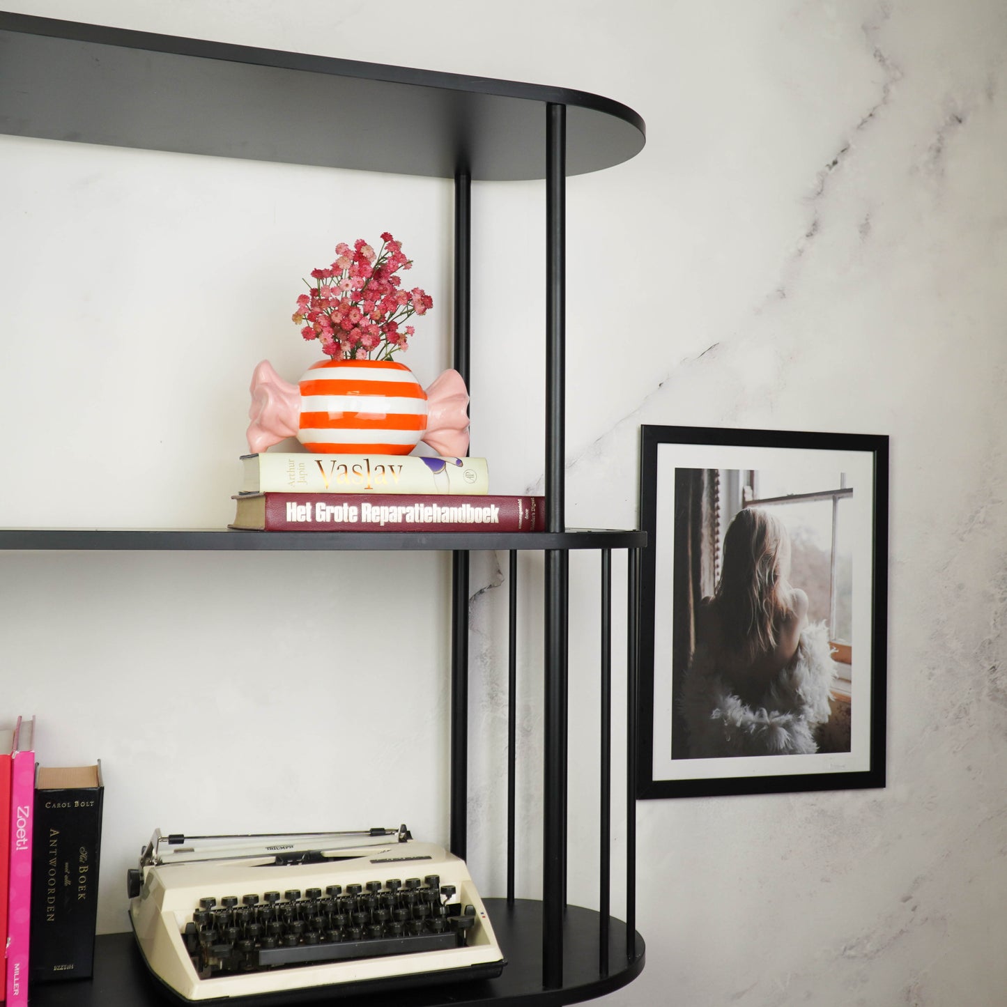 Pot - Flowerpot - Toffee Candy - Orange/Pink - 21x9.5x9.5 cm