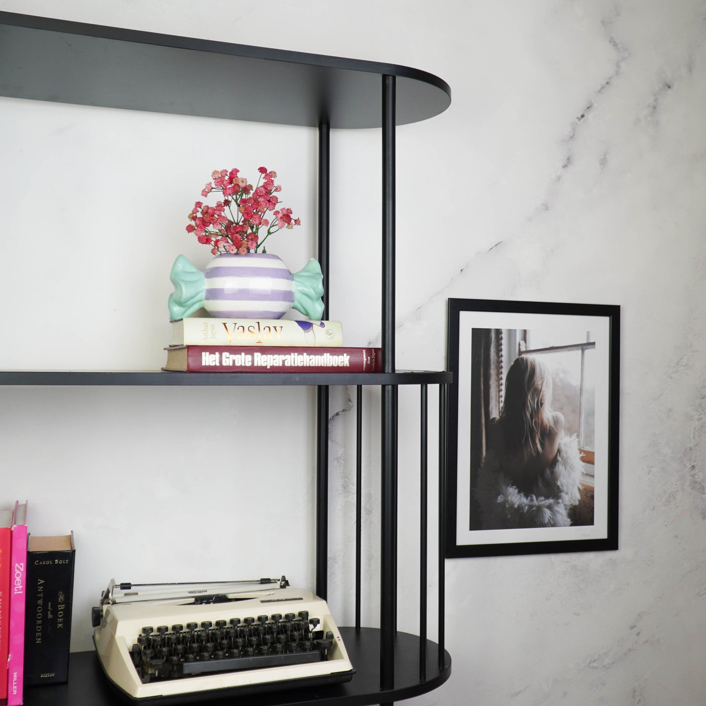 Pot - Flowerpot - Toffee Candy - Mint/Lilac - 21x9.5x9.5 cm