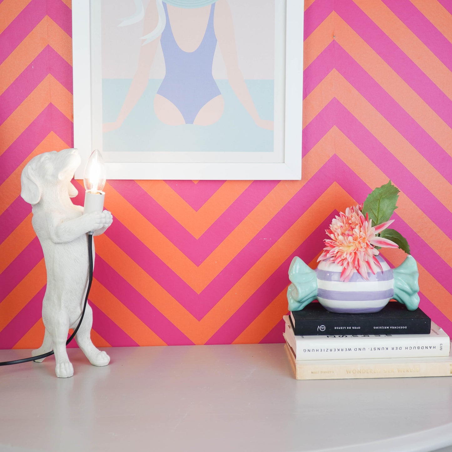 Pot - Flowerpot - Toffee Candy - Mint/Lilac - 21x9.5x9.5 cm