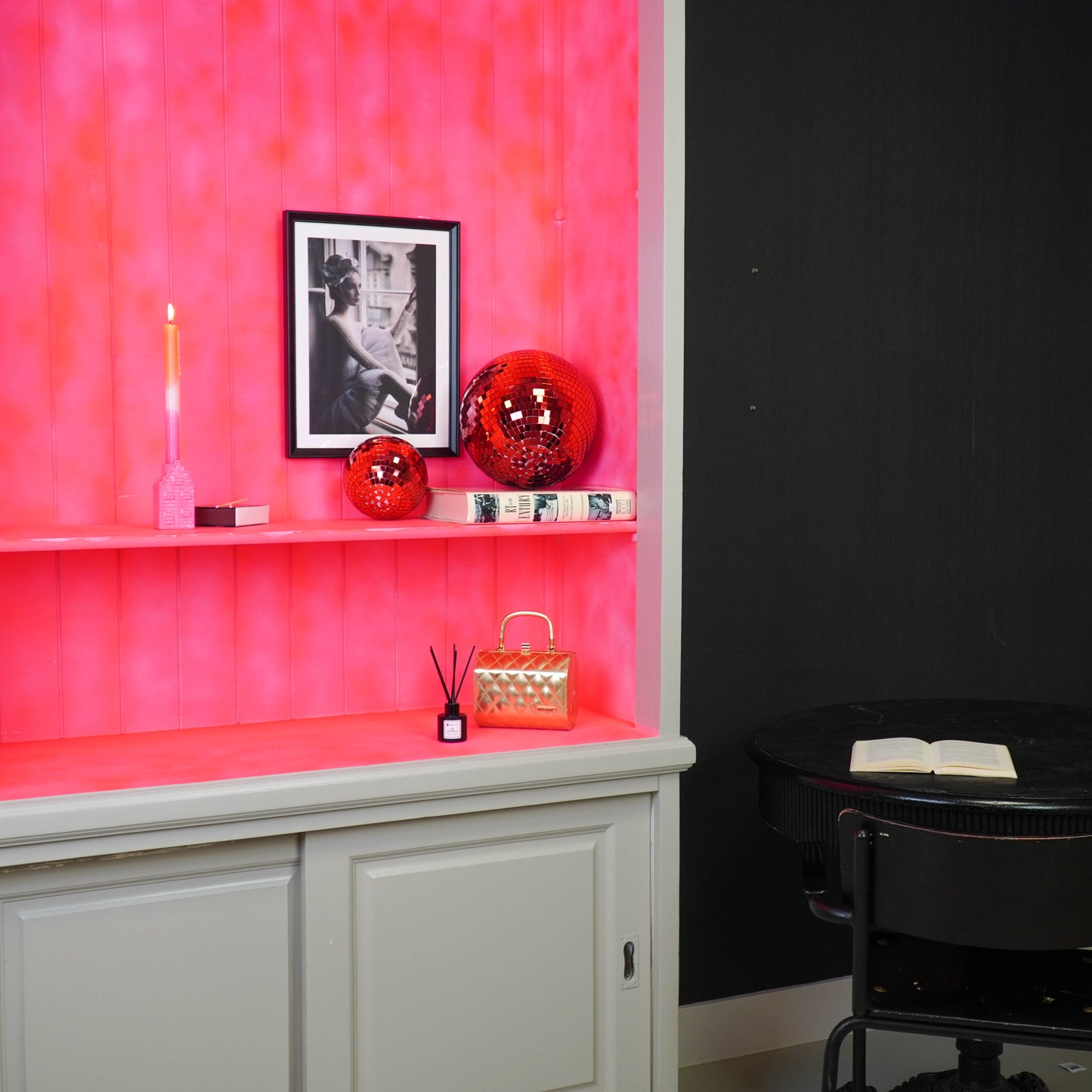 Christmas Decoration -  Christmas Hanger - Discoball - Foam - Red - 25x25x25cm