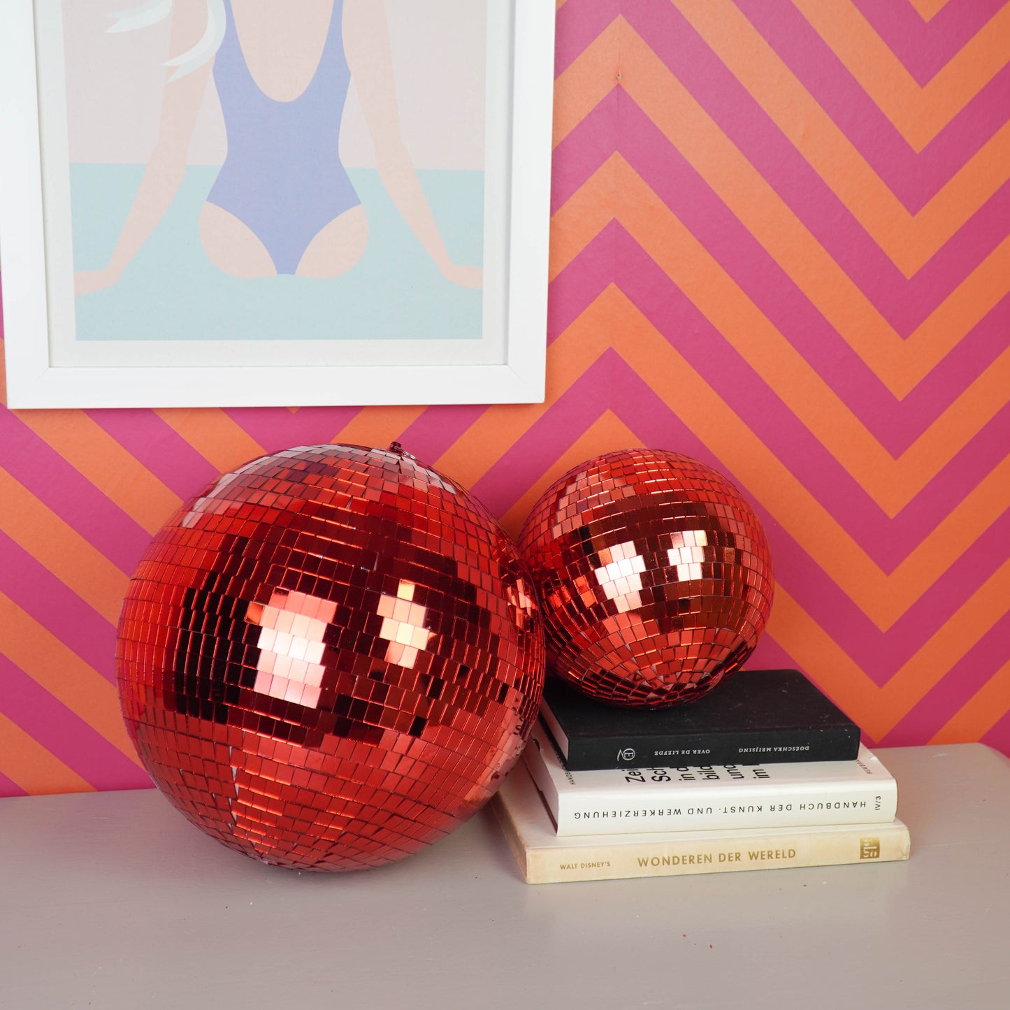 Christmas Decoration -  Christmas Hanger - Discoball - Foam - Red - 30x30x30cm