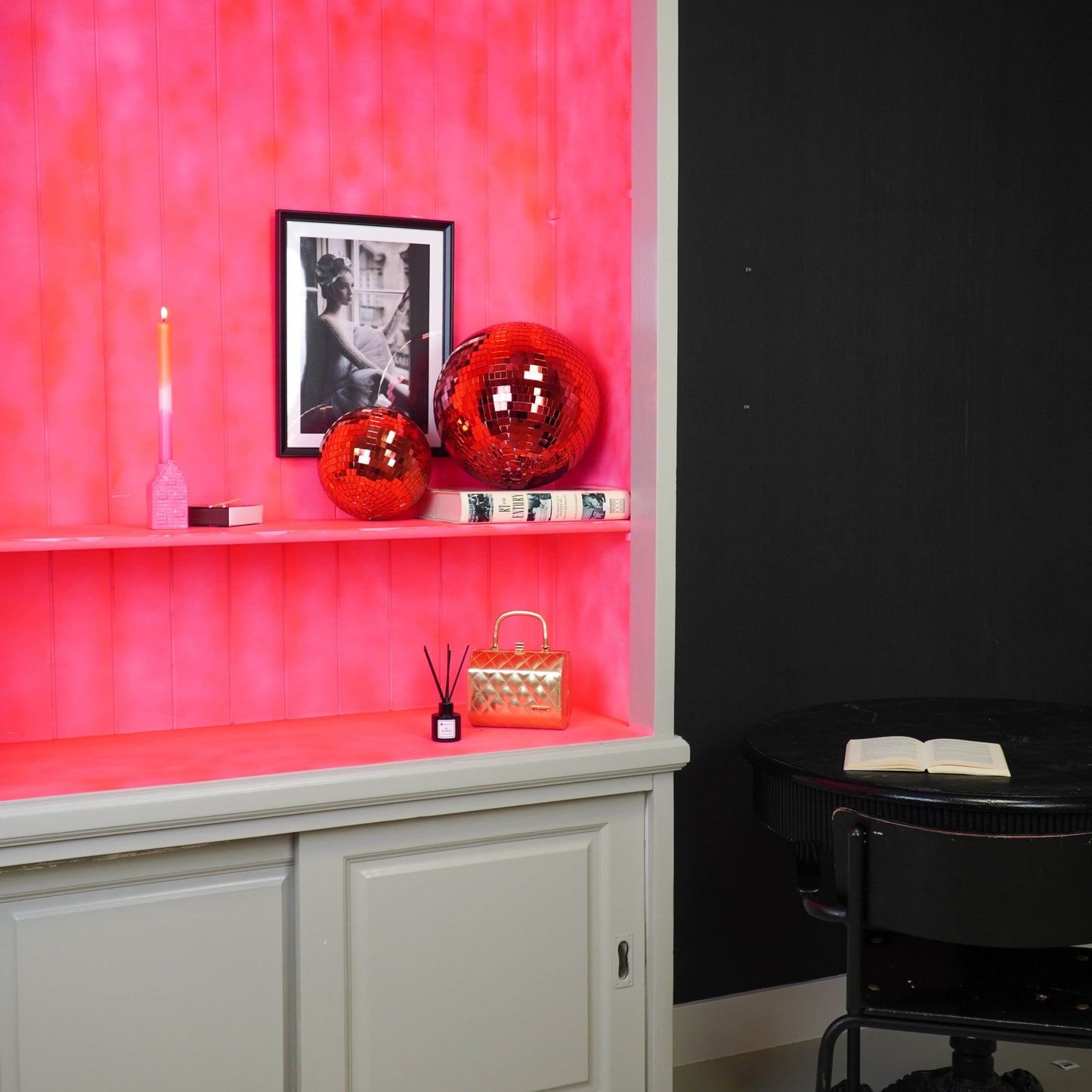 Christmas Decoration -  Christmas Hanger - Discoball - Foam - Red - 30x30x30cm