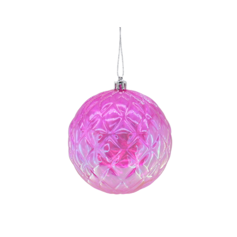 Ornament - Bauble - Plastic - Pink - 15x15 cm