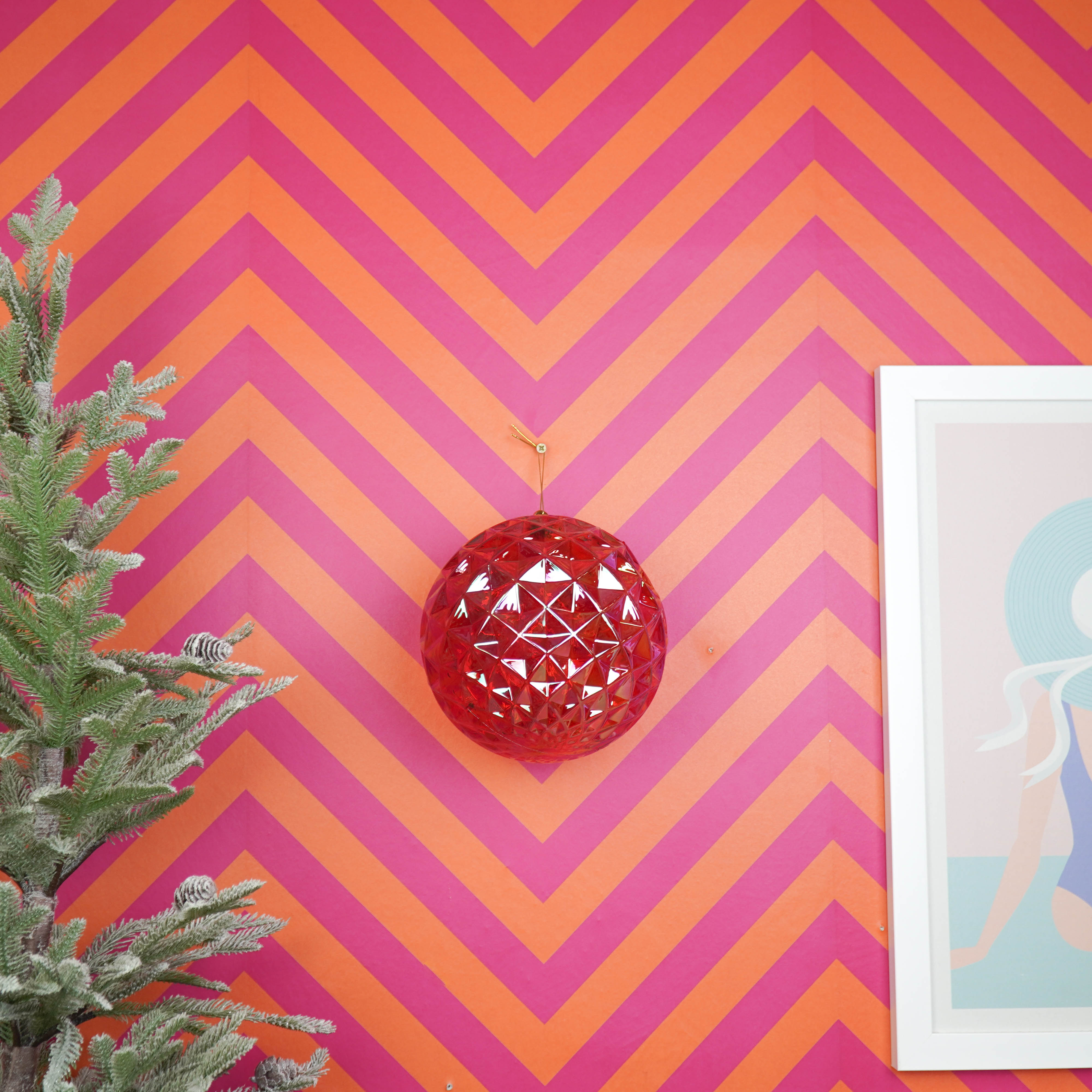 Christmas Hangers - Bauble - Acrylic - Red  - 20x20cm