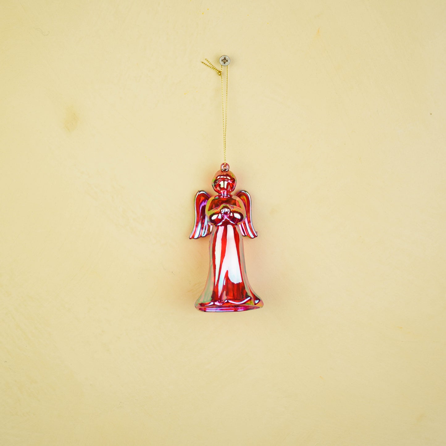 Ornament - Angel - Plastic - Red - 6x5.5x11 cm