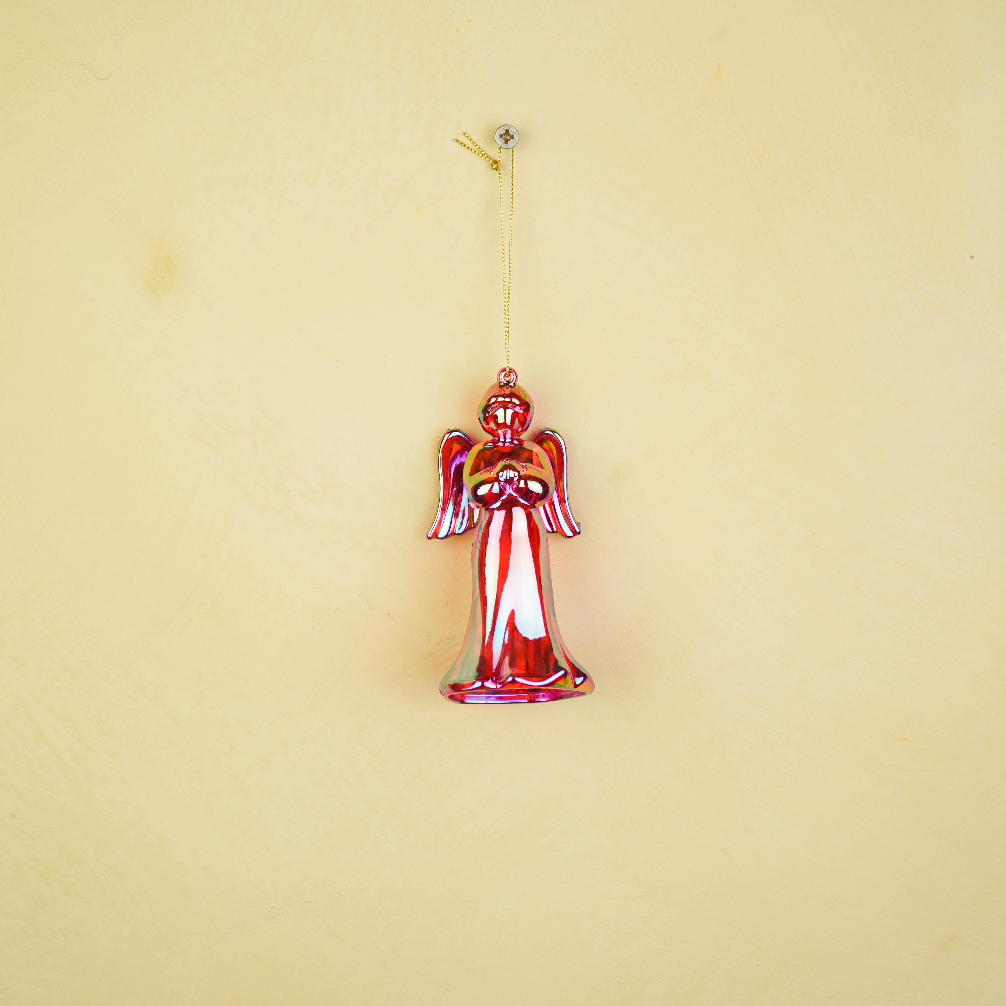 Ornament - Angel - Plastic - Red - 6x5.5x11 cm