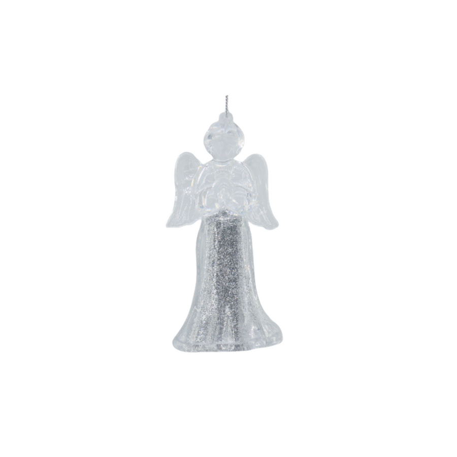 Ornament - Angel - Plastic - Silver - 6x5.5x11 cm