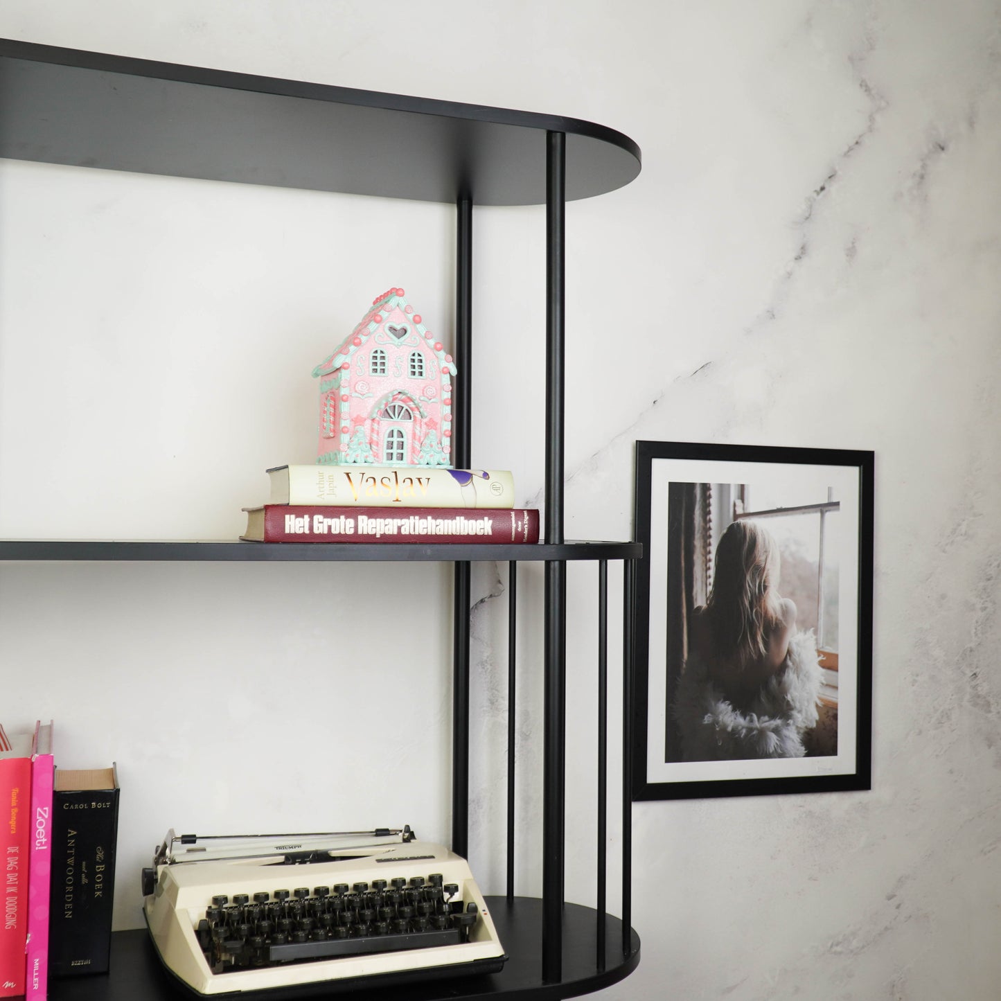 LED - Candy House - Polyresin - Pink/Mint - 13x18,5cm