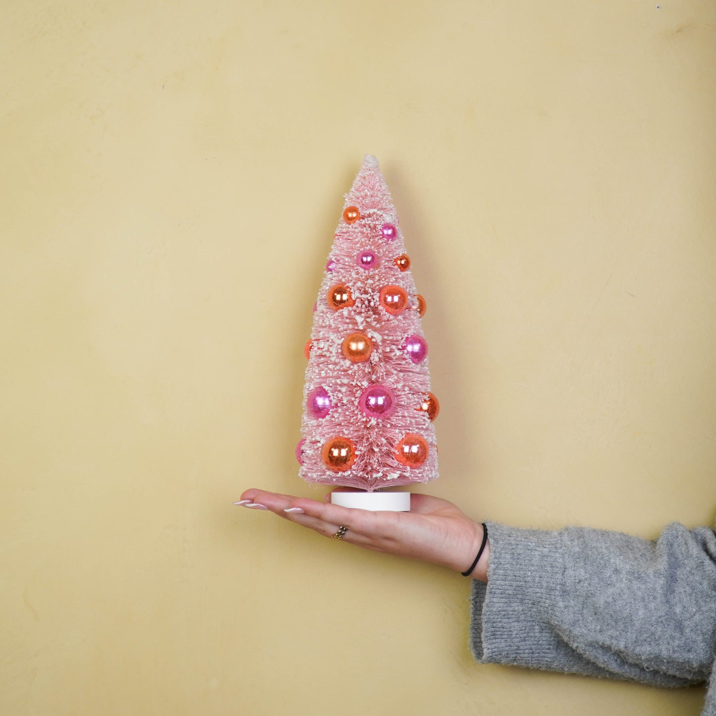 Christmas Tree - Sisal/Plastic - Pink -12x31cm