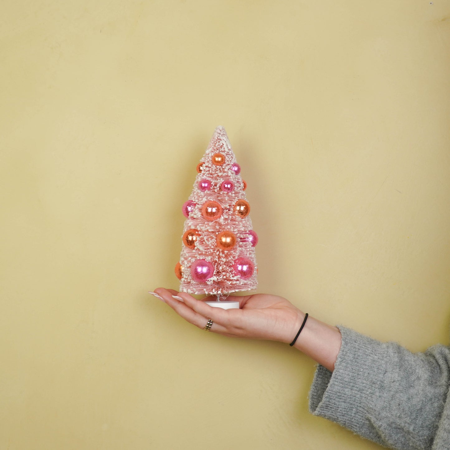 Christmas Tree - Sisal/Plastic - Pink - 11x23cm