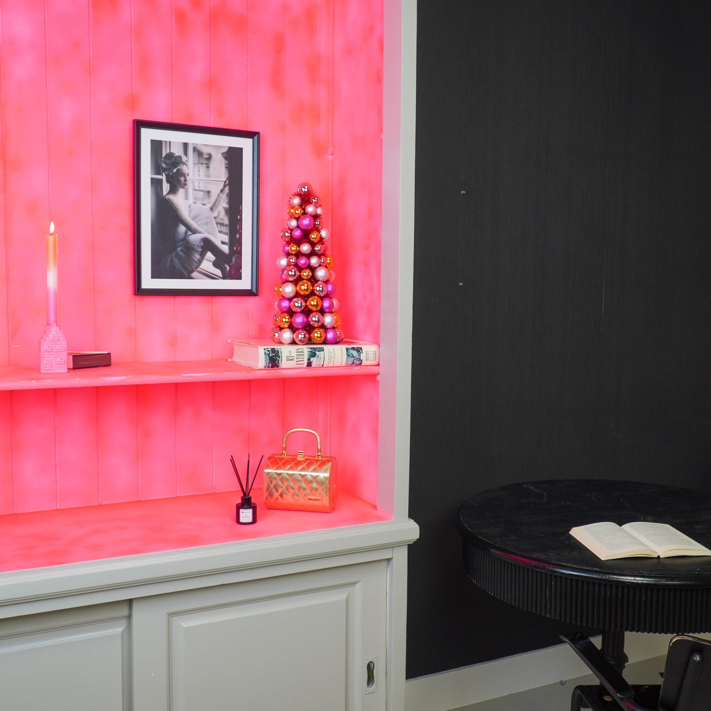 Christmas Tree - Plastic - Pink/Orange - 19x41cm