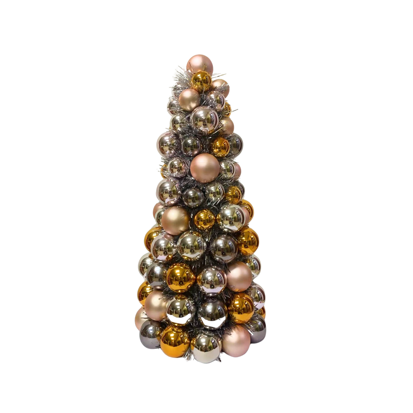 Christmas Tree - Plastic -  Taupe/Orange - 19x41cm