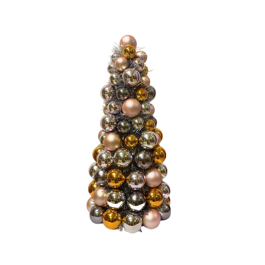 Christmas Tree - Plastic -  Taupe/Orange - 19x41cm