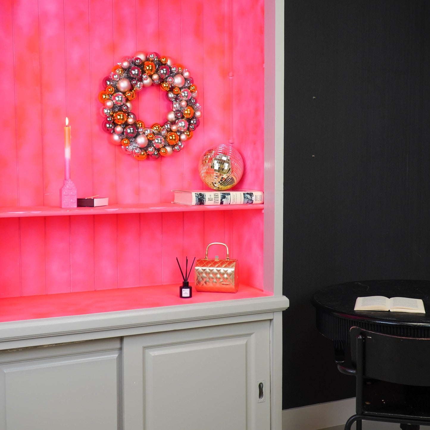 Christmas Wreath - Plastic - Taupe - 34x10cm