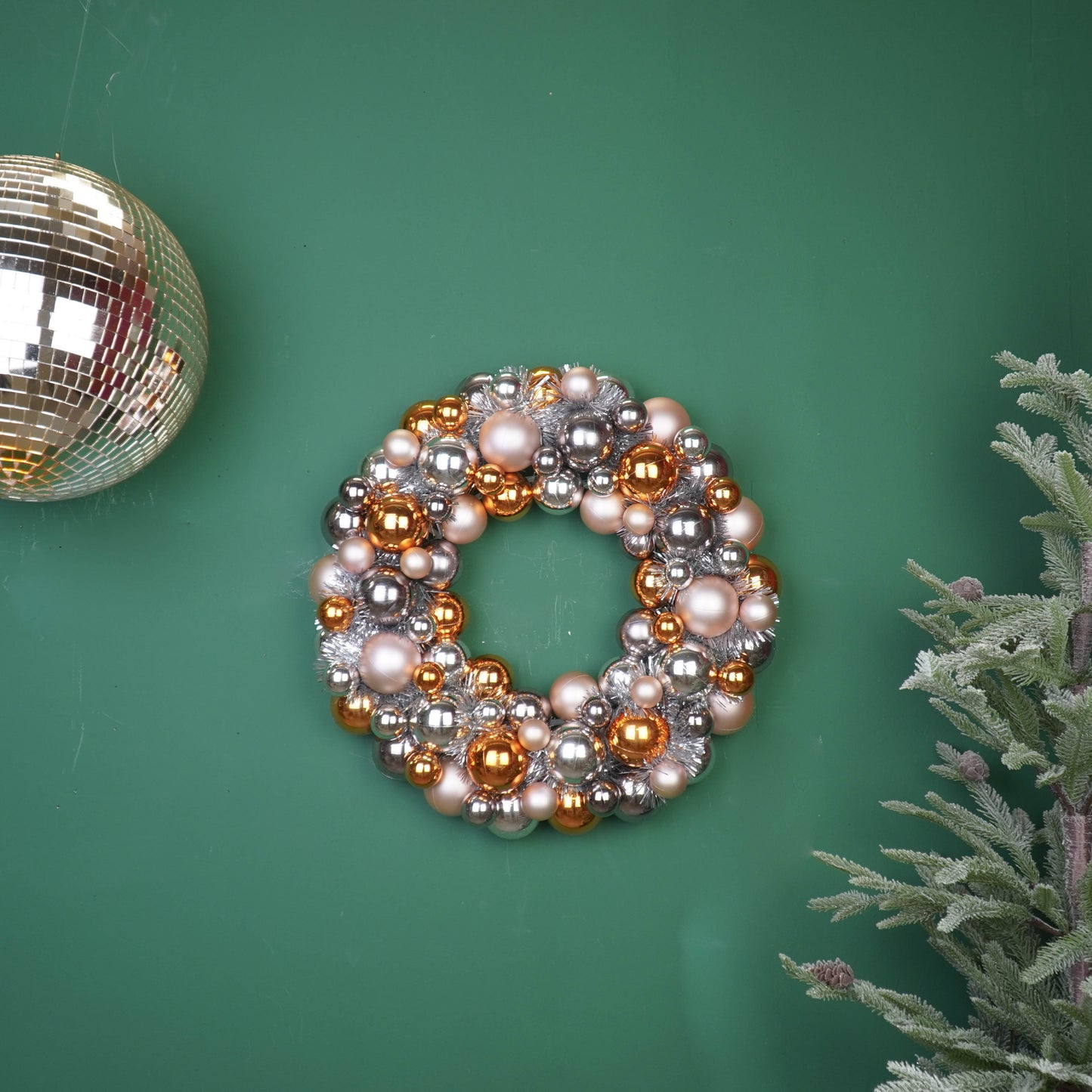 Christmas Wreath - Plastic - Taupe - 34x10cm