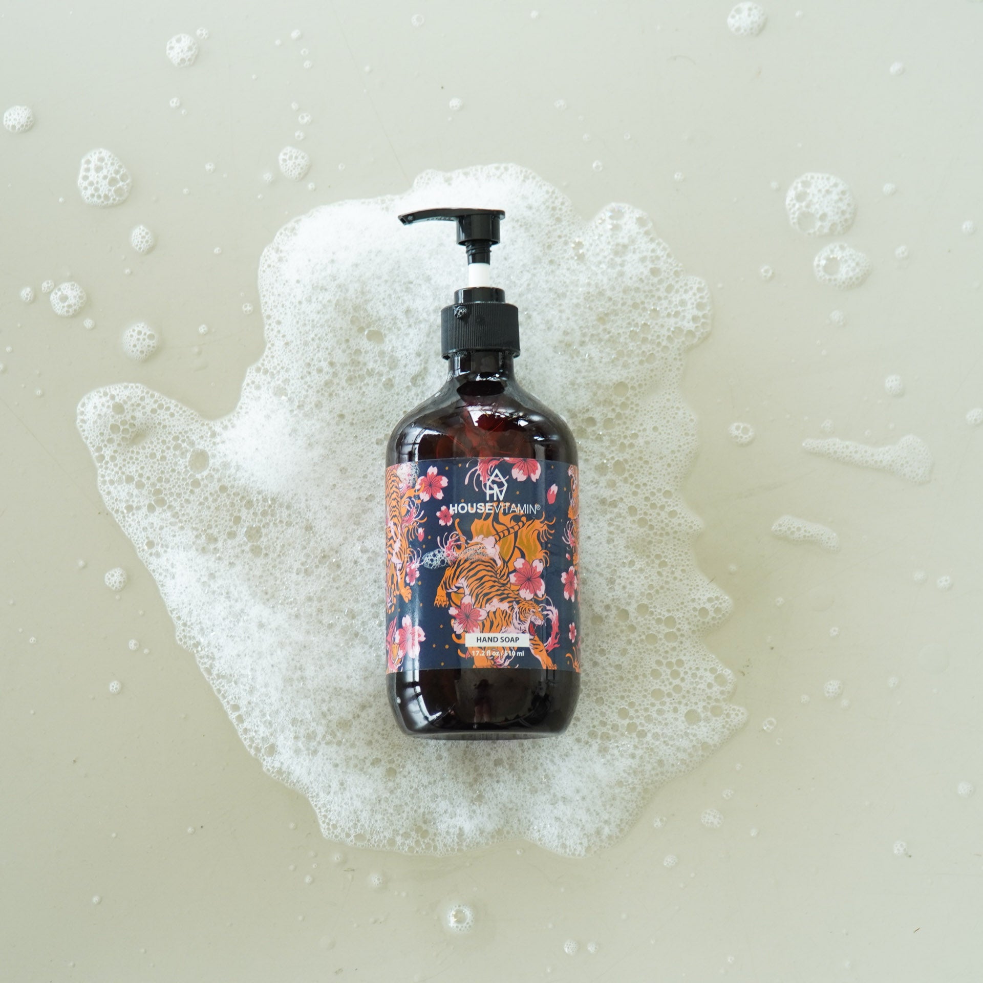 Vegan Hand Soap Dispenser - Wood & Sage - 530ml