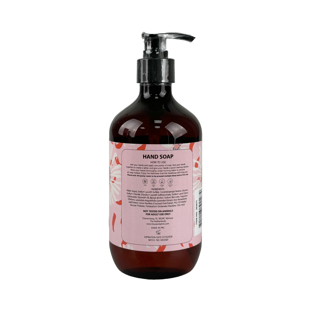 Vegan Hand Soap Dispenser - Peony - 530ml