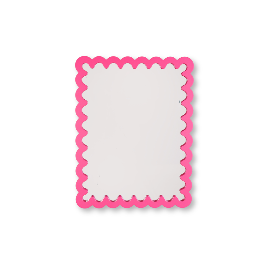 Mirror - Wavey - Neon Pink - MDF - 24x33x1.5cm