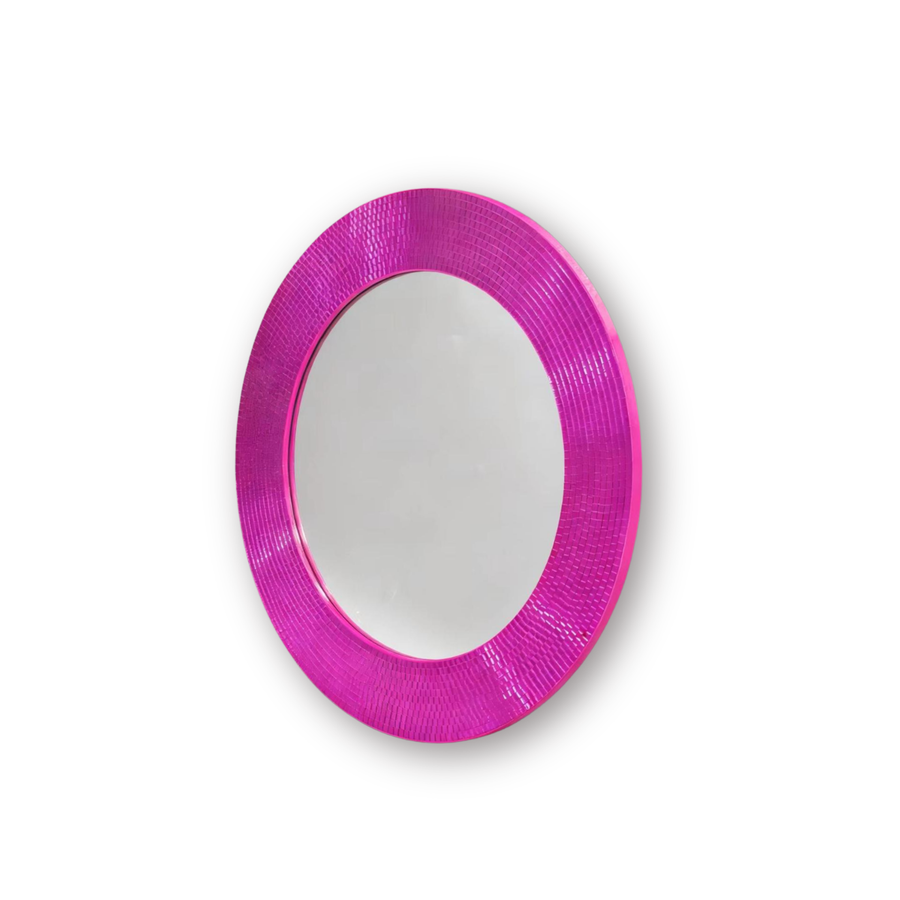 Mirror - Round - Disco - Pink - 40x1x40cm