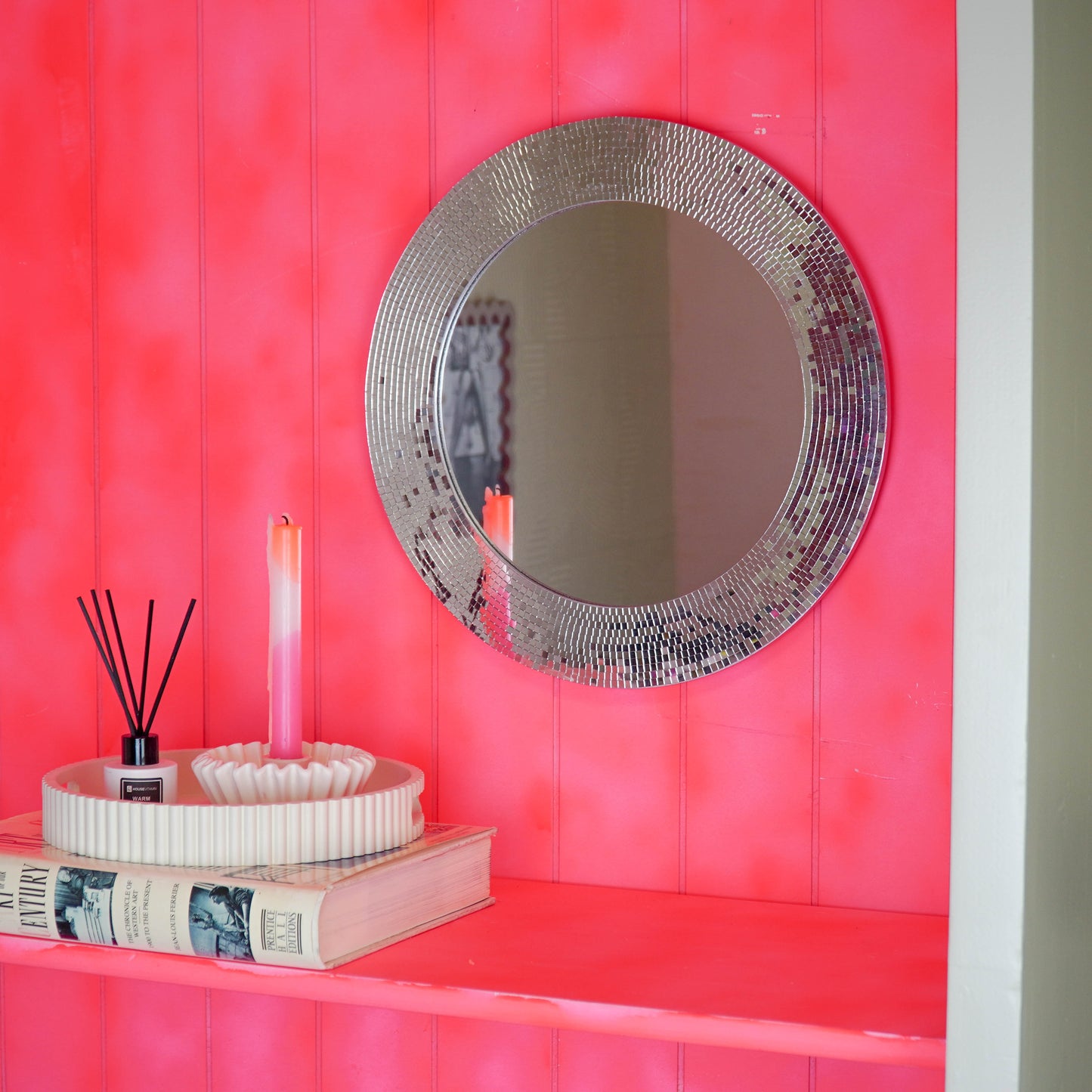 Mirror - Round - Disco - Silver - 40x1x40cm