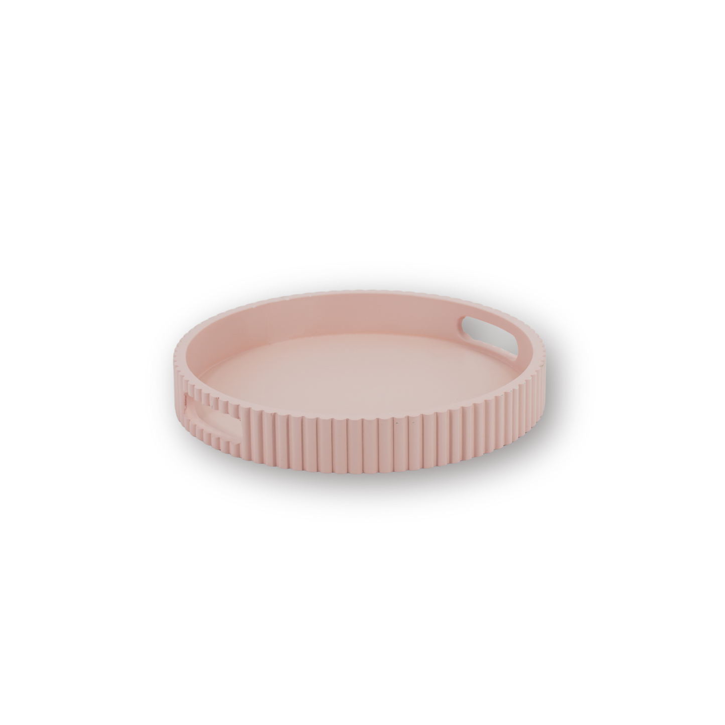 Tray/Plateau - Round - MDF - Light Pink - 25.5x4x25.5cm